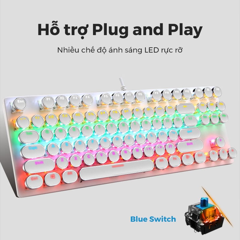 Bàn phím cơ máy tính đèn LED 9 chế độ ONEKA KB02