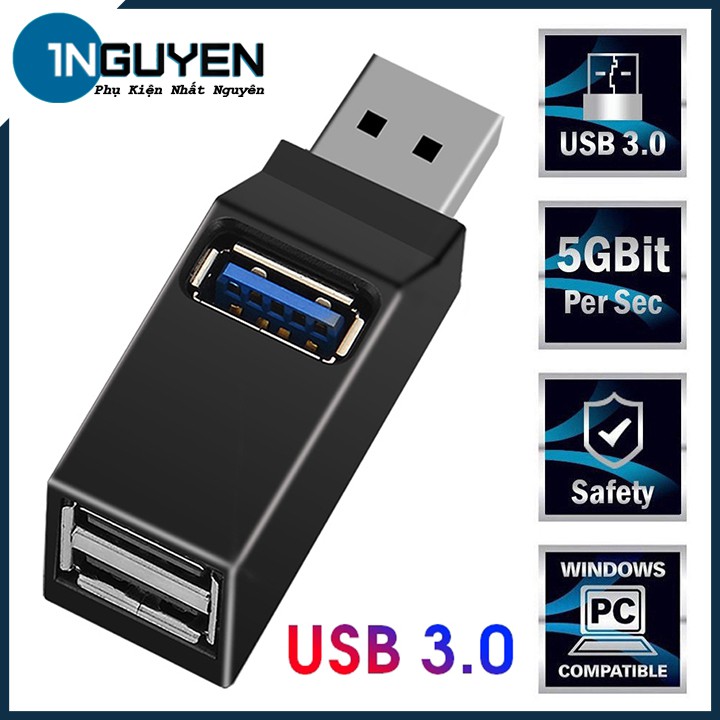 Hub USB 3.0 bộ chia cổng USB 3 cổng tốc độ cao, mini, tiện dụng