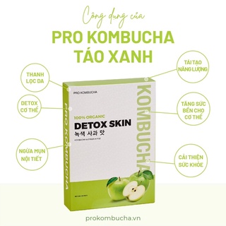 Tặng plan giảm mỡ khi mua 2h pro kombucha detox vị táo xanh dạng gói tiện lợi - giúp detox thải độc, đẹp da và giữ dáng