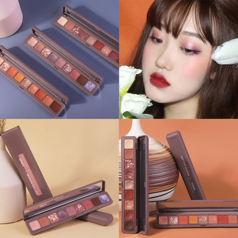 Bảng phấn mắt NOVO hiệu ứng lì/ ánh nhũ chống thấm nước lâu trôi sành điệu