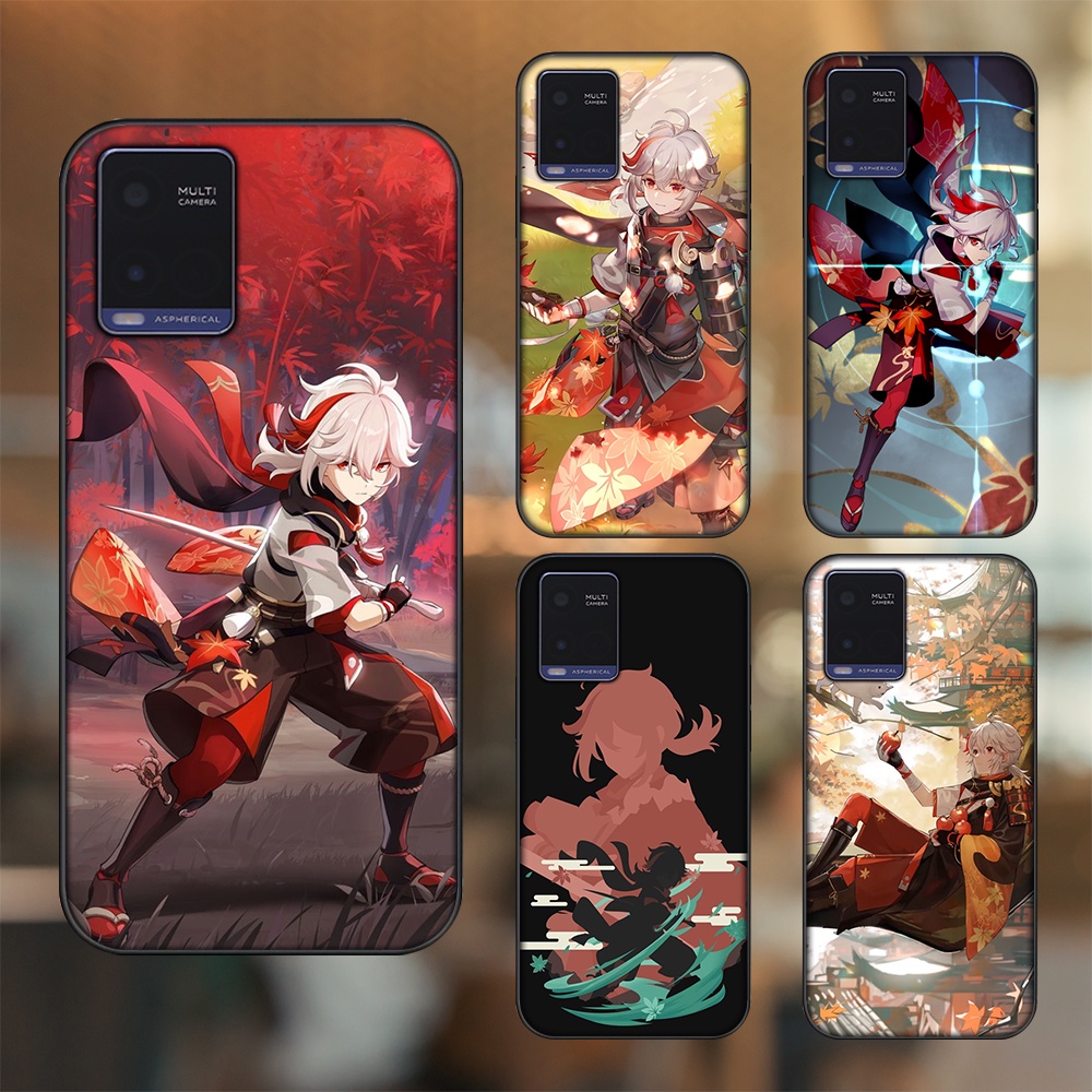 Ốp lưng Vivo Y21 viền đen in hình Kazuha Genshin Impact