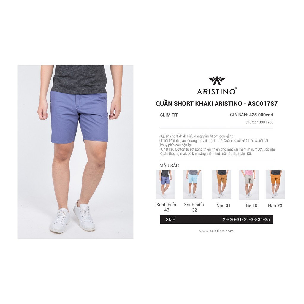 QUẦN SHORT ARISTINO còn 34-35  ASO017S7 SLIMFIT