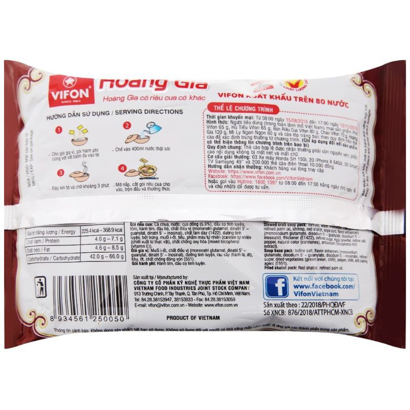 ⚡Hàng mới về⚡ Thùng 18 gói Bánh đa Cua Hoàng Gia có Gói thịt thật | BigBuy360 - bigbuy360.vn