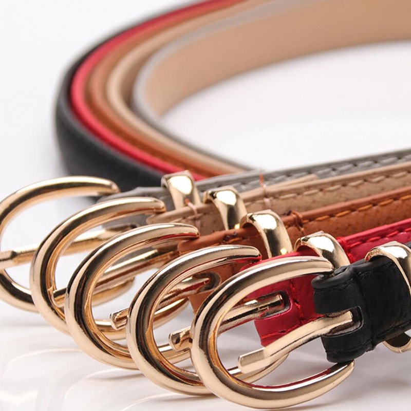 Thắt Lưng Da Bản Nhỏ Màu Nâu/Trắng/Đen Cho Nữ