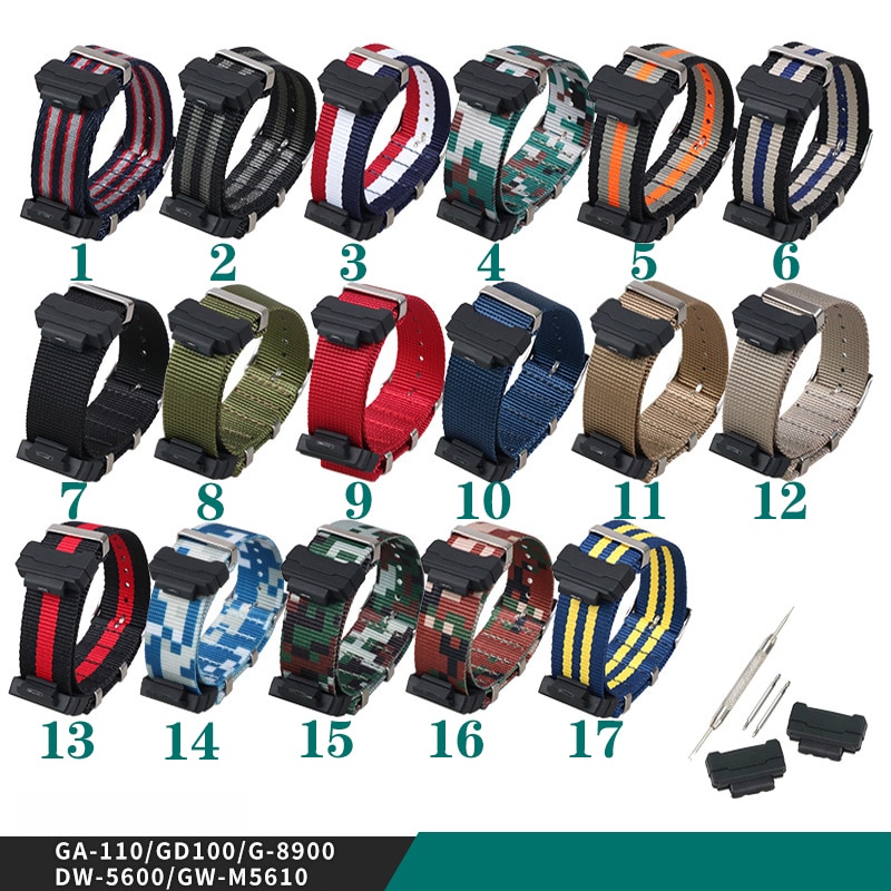 Dây Đeo nylon Mềm Thoáng Khí Thay Thế Cho Đồng Hồ casio g-shock ga110 gd100 g8900 dw6900 gw6900 gls8900