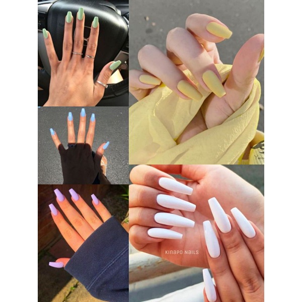 Nail box, móng tay giả ,móng úp sơn gel màu trơn