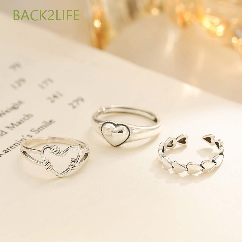Nhẫn Hở Hình Trái Tim Đơn Giản Phong Cách Hàn Quốc Cổ Điển Thời Trang Cho Nữ