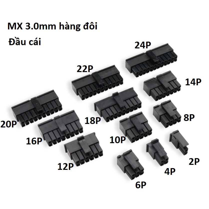 KO DÂY-HÀNG ĐÔI- Đầu nối MX 3.0mm Hàng Đôi Đực cái bán riêng