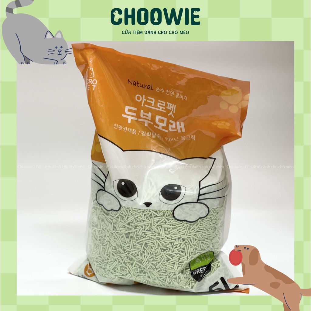 Cát đậu nành Acropet Trà Xanh túi 5 lít - Vô cùng tiện lợi và an toàn - Choowie Pet Shop