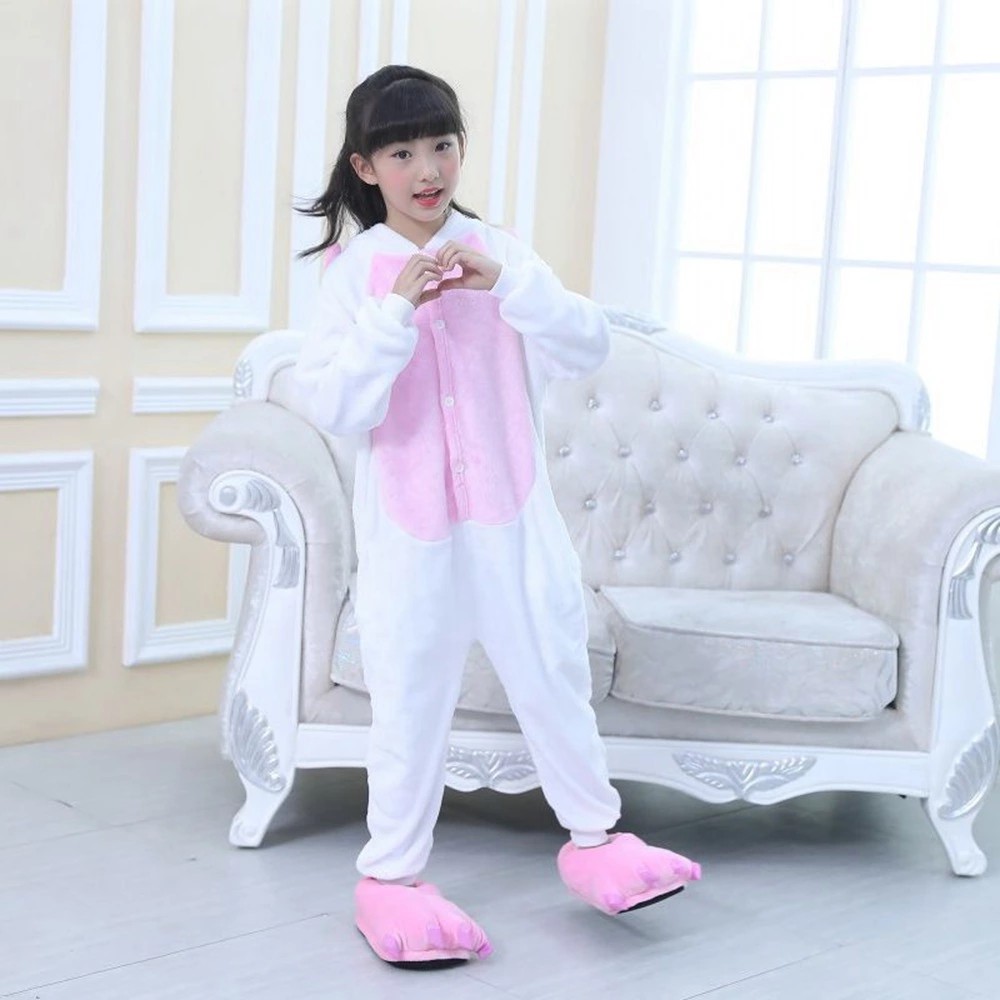 Đồ ngủ pijama hóa trang kỳ lân màu hồng cho bé gái 3-13 tuổi