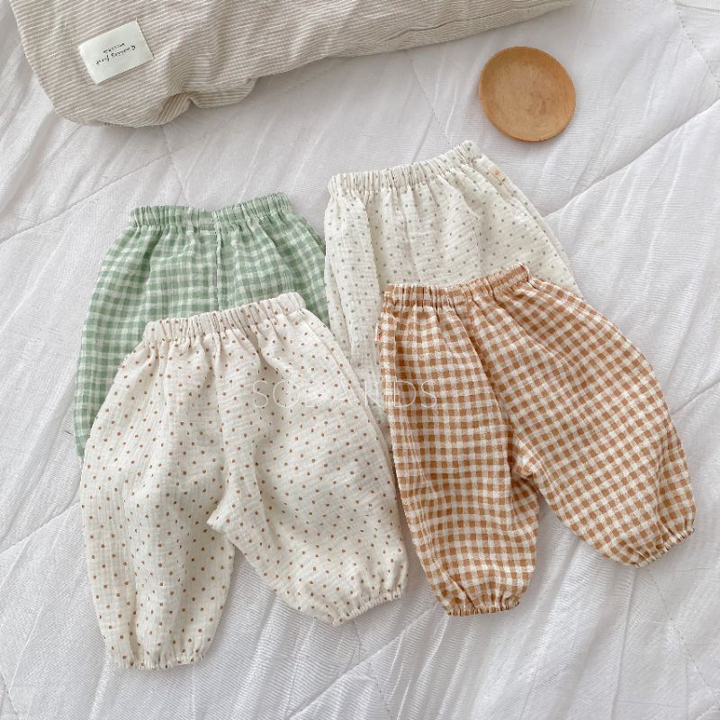 (Hàng thiết kế) Quần bom vải xô cho bé (09 màu)