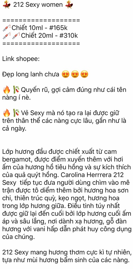 [Mẫu thử] Nước hoa Nữ 212 Sexy | Thế Giới Skin Care