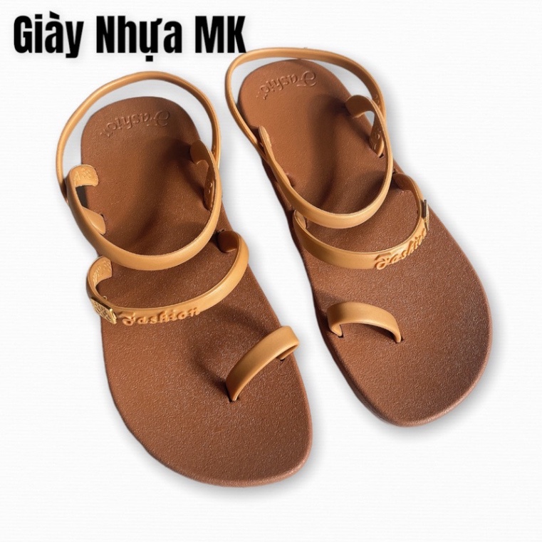 Giày Sandal nữ đi mưa xỏ ngón 2 dây ngang siêu êm siêu bền đưa theo học đi làm việc đi dạo - GL039