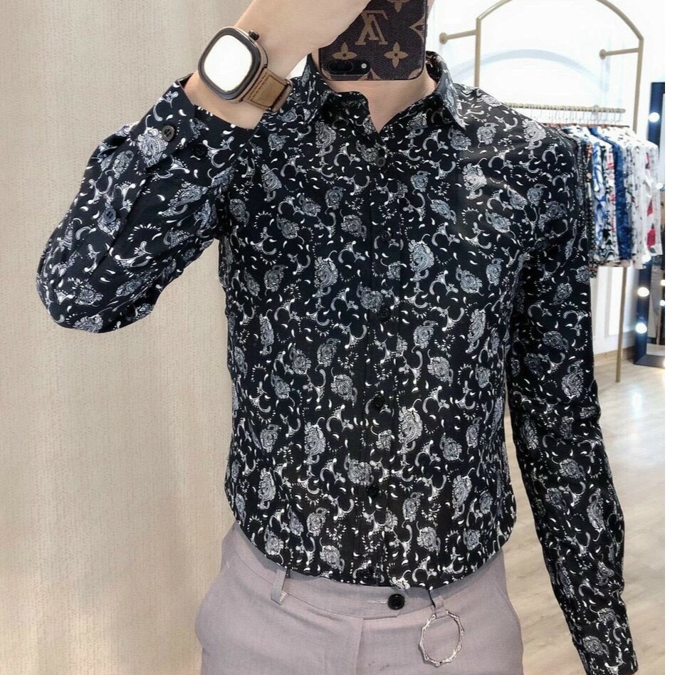 Sơ Mi Nam Trym Cò Họa Tiết Nam, Cực Chất, Chất Vải Mỏng Nhẹ, Dáng Body Slimfit Cực Đẹp | BigBuy360 - bigbuy360.vn