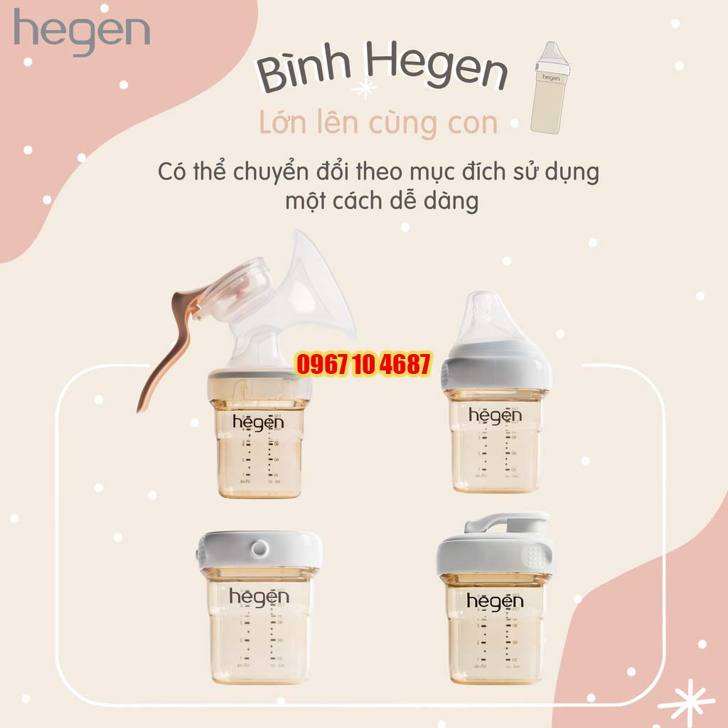 Bình Sữa Hegen Chính Hãng 60/150/240/330 ML Nhập Khẩu Singapore Cho Bé Sơ Sinh Đến 9 Tháng Tuổi