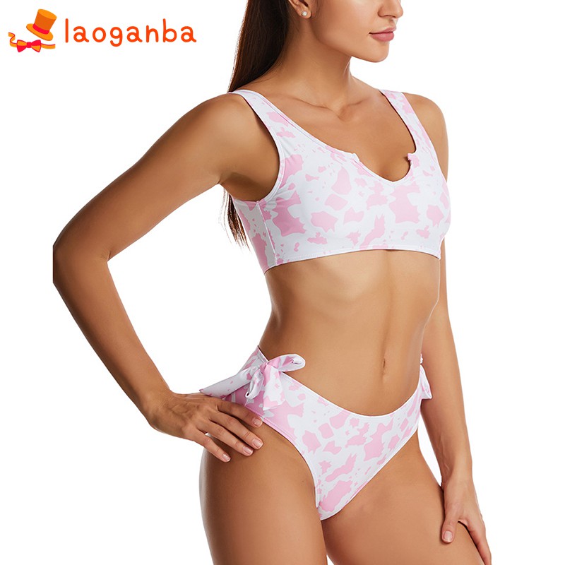 Đồ Bơi Lưng Cao Hoạ Tiết Da Bò Cho Phái Nữ | BigBuy360 - bigbuy360.vn