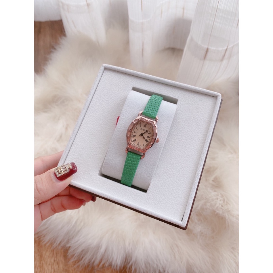 [Siêu hot] Đồng hồ nữ Bolun dây da Fullbox Mặt chữ nhật đính đá siêu xinh size 22mm. Đồng hồ thời trang giá rẻ | BigBuy360 - bigbuy360.vn