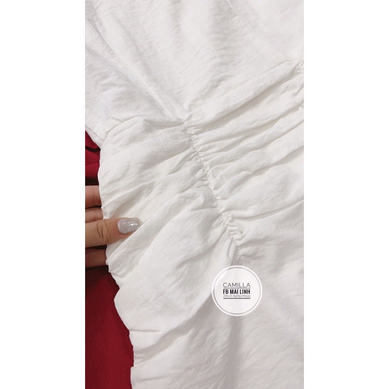 [Mã WASTMAY giảm 15% tối đa 30K đơn 150K] ⚡️BÁN SỈ⚡️Đầm nhún eo 2 màu đỏ trắng chất đũi tằm | BigBuy360 - bigbuy360.vn