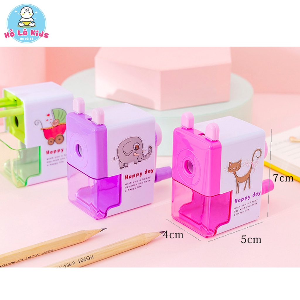 Gọt bút chì có tay quay hình cute cao cấp dễ thương hàng loại 1 Hồ Lô Kids