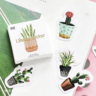 Set 45 sticker/nhãn dán các chậu cây dễ thương