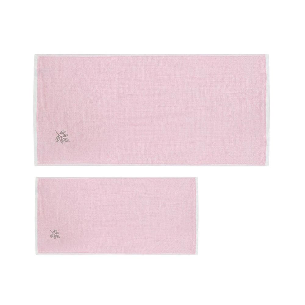 HomeBase HLS Bộ 2 khăn cotton ASMIN W140xD1xH70 Cm màu hồng