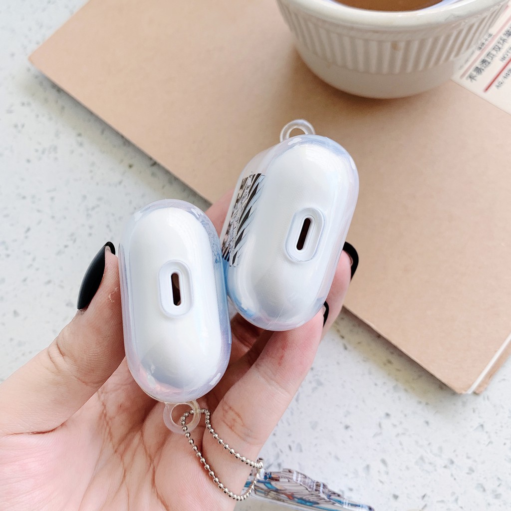 Vỏ Bảo Vệ Hộp Sạc Tai Nghe Airpods 1 / 2 Apple Mềm Trong Suốt Hình Giày Nike Air Off White