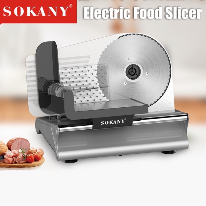 Máy thái thịt đông lạnh SOKANY 500W, thịt chín, cắt lát thực phẩm chính hãng