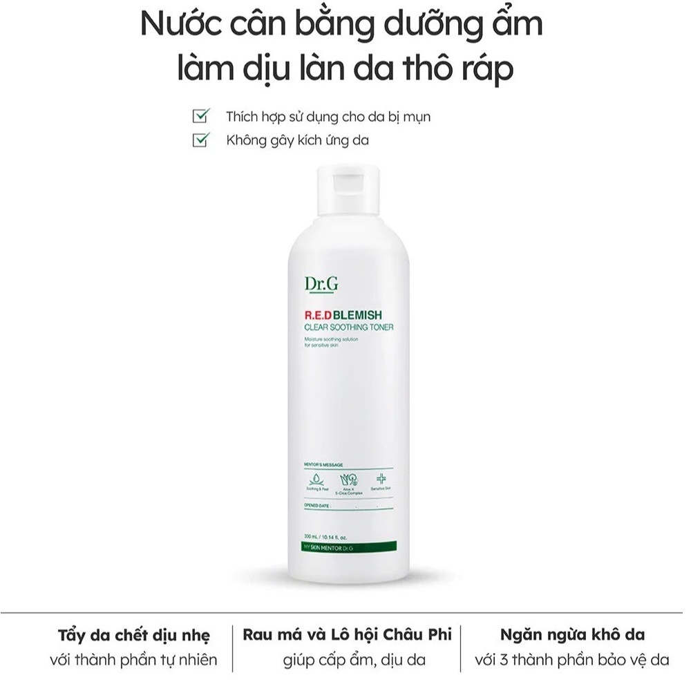 Nước Hoa Hồng Dr.G R.E.D Blemish Clear Soothing Toner 300ml
