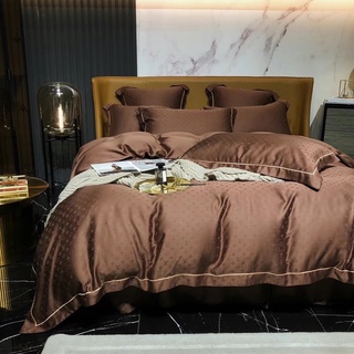 Bộ chăn ga gối Tencel 100S dệt vân chìm 5D hoạ tiết