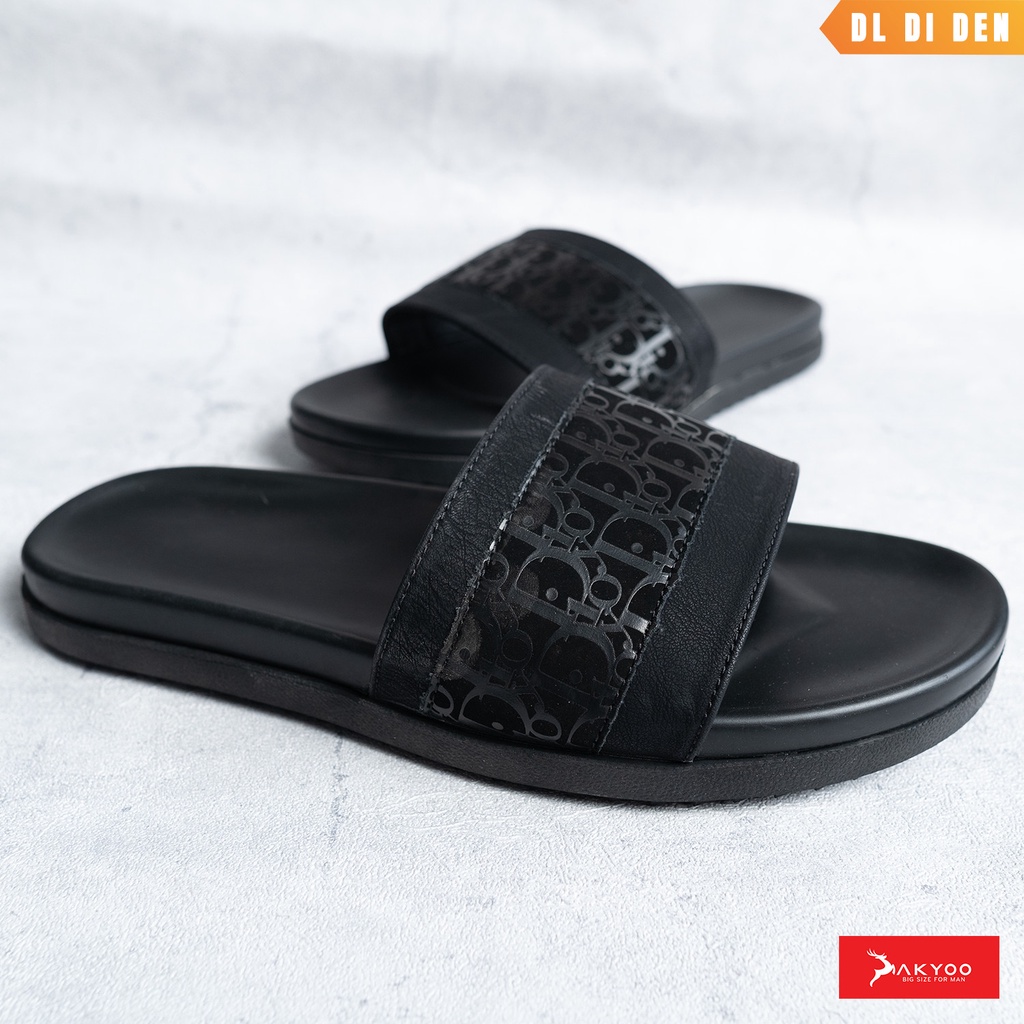 Dép Da Nam Cỡ Lớn size 44-48 , Cho Bàn Chân Bự Quai Ngang Đế Cao Su Chống Trơn Trượt