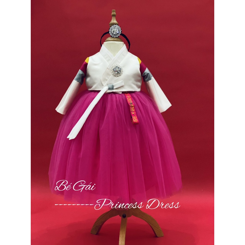 Hanbok Hàn Quốc màu hồng cho bé gái mẫu mới nhất