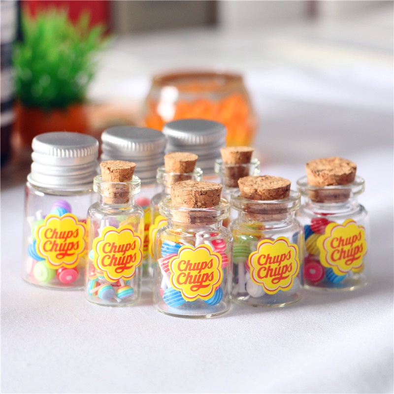 Trang trí Decor nhà cửa- Mô hình lọ kẹo mút  mini trang trí nhà cửa, bàn làm việc, mô hình nhà mini
