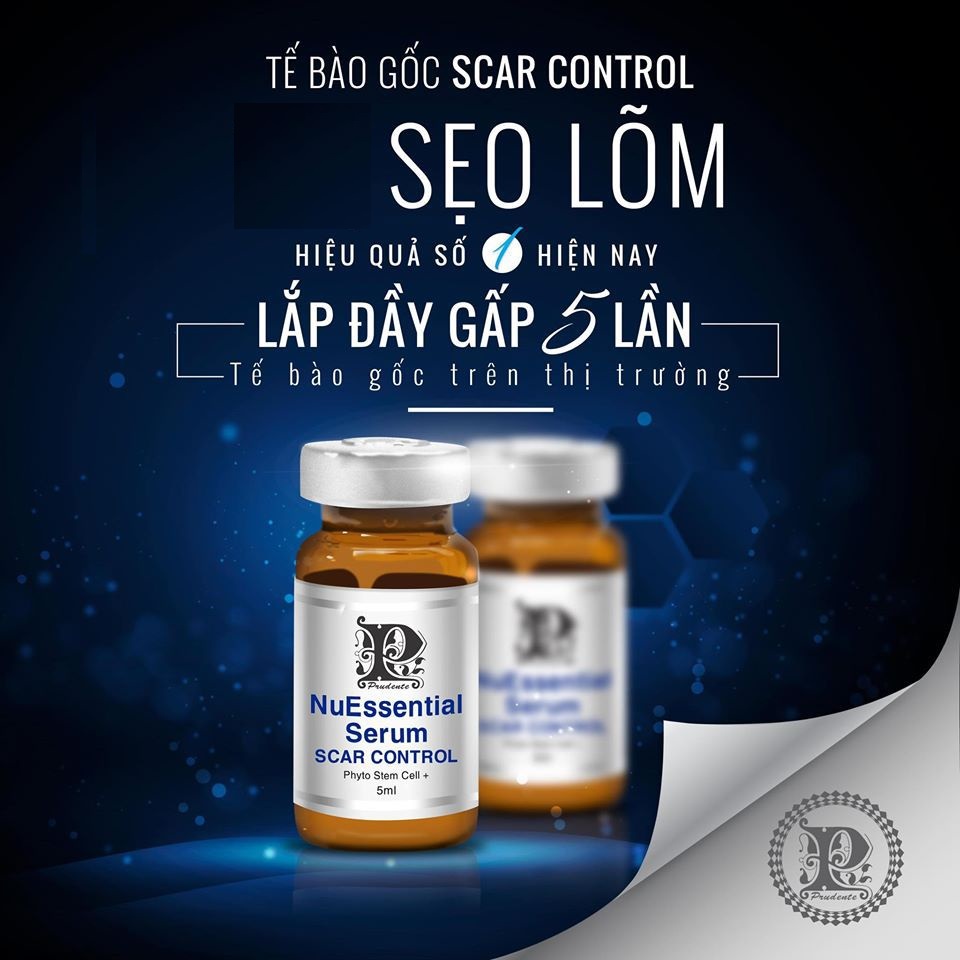 Tế bào gốc NuEssential Serum làm đầy sẹo rỗ, sẹo lõm NuEssential Serum Scar Control Nuwhite 5ml