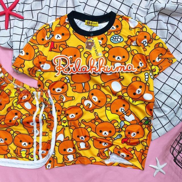 Đồ Bộ Pijama Thun Lạnh 3D Cao Cấp Tay Ngắn Quần Đùi Họa Tiết Hoạt Hình Dễ Thương P1