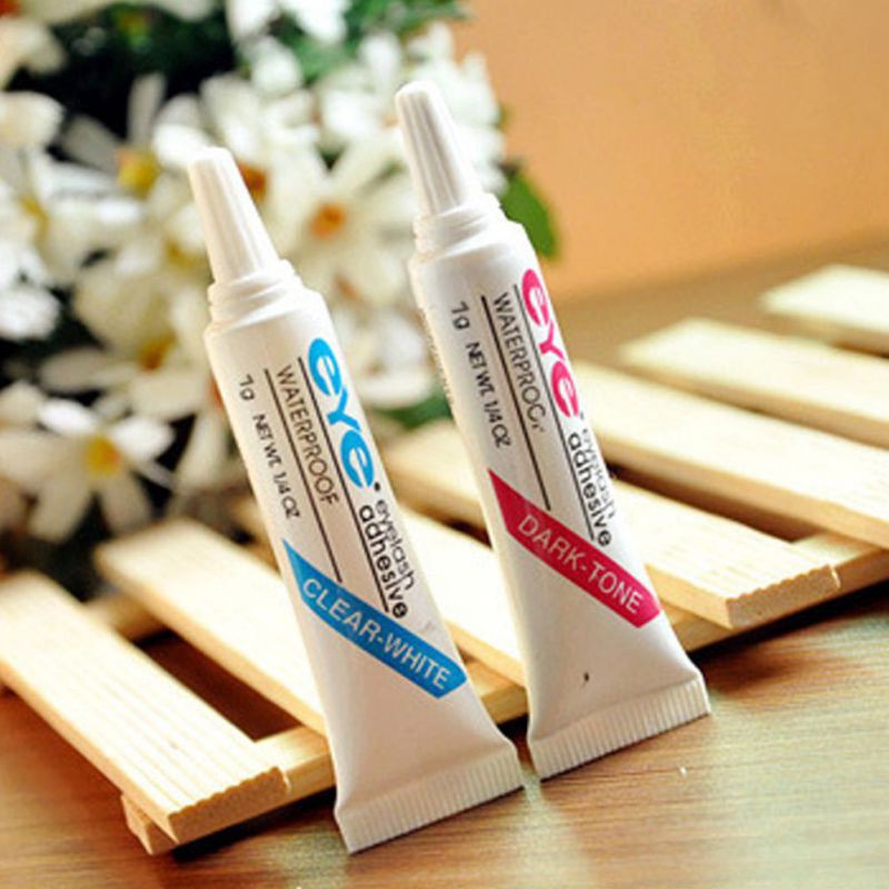 Keo dán lông mi giả chống thấm nước màu trắng đen thời trang tiện lợi