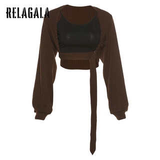 Áo Khoác Cardigan Màu Trơn Tay Phồng Dáng Ôm Thời Trang Cho Nữ