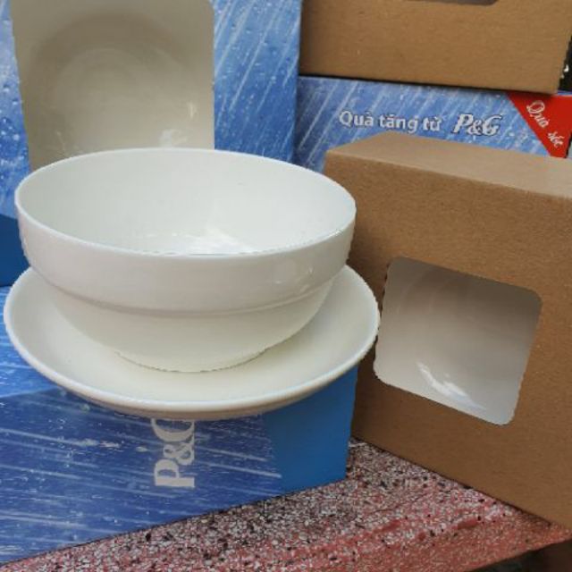Bộ tô + dĩa 2món bằng sứ cao cấp