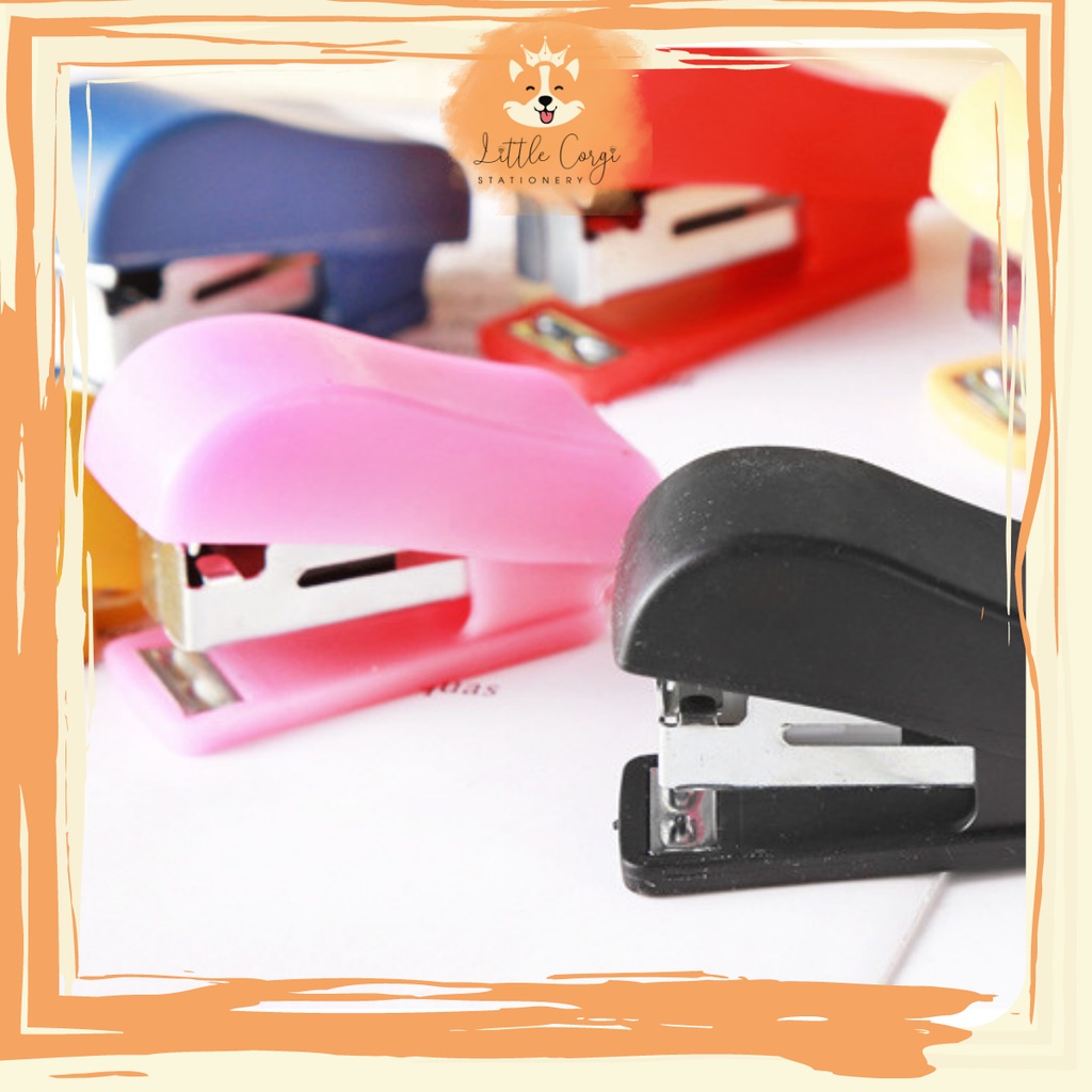 Máy dập ghim mini, Dụng cụ bấm kim bỏ túi màu sắc đơn giản, nhỏ gọn