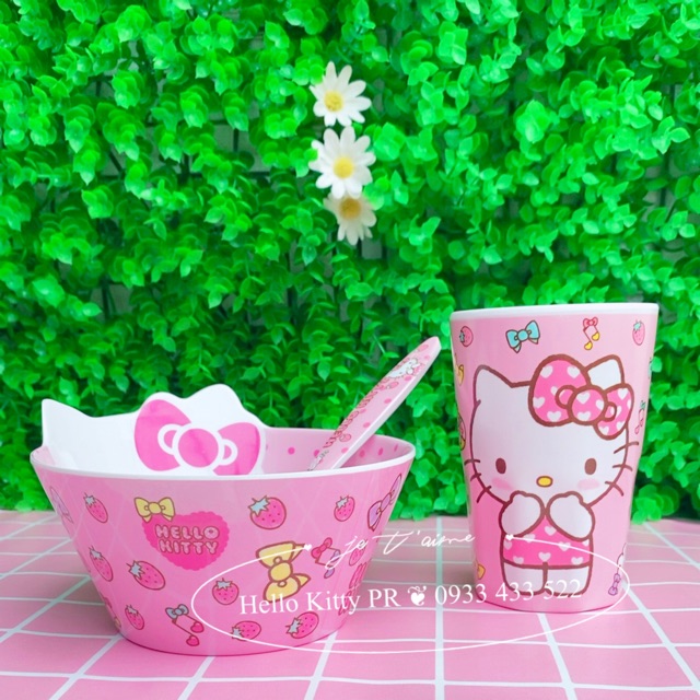 Bộ combo chén tô muỗng ly Hello Kitty