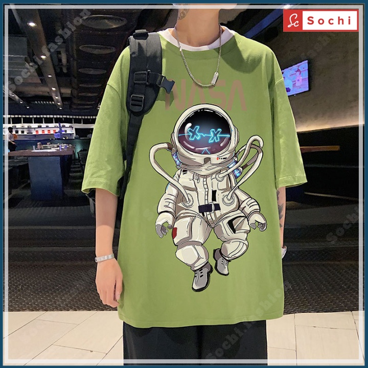 Áo thun tay lỡ nam nữ chất phông from rộng unisex, thời trang in hình Nasa mã NTL111