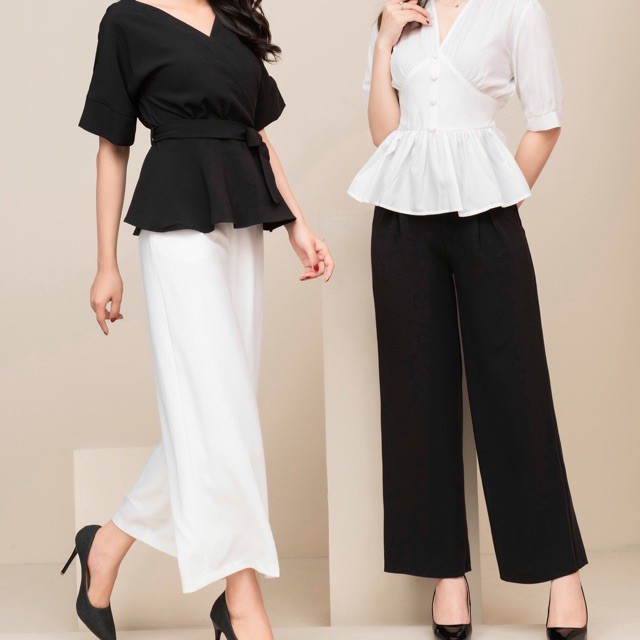 Quần ống rộng nữ khoá trước 💫 𝗙𝗥𝗘𝗘 𝗦𝗛𝗜𝗣 💫 chuẩn FOM,hàng cao cấp_chất mịn , siêu rẻ,Đen + Kem + Trắng | BigBuy360 - bigbuy360.vn