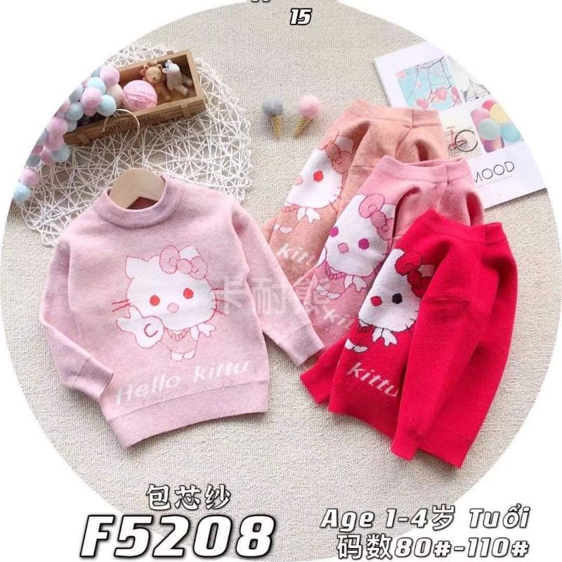 Áo len bé gái 2 lớp dày hàng Quảng Châu siêu đẹp