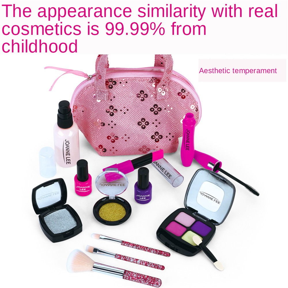 Simulation Kids Makeup set,Girls Makeup Set Simulation Cosmetic Bag Beauty Pretend Play For Baby Learning Educational Theme Party Makeup Toys Makeup set for Kids Birthday Gift