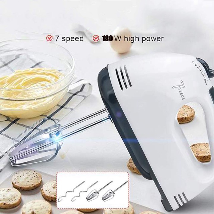 Máy Đánh Trứng Cầm Tay Mini Với 7 Tốc Độ Cực Mạnh