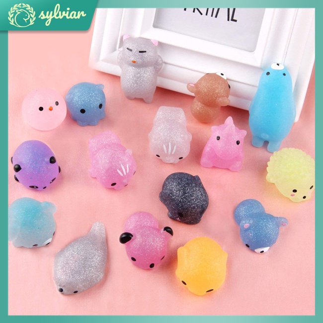 [sylviar] Set 30 Đồ Chơi Mochi Mini Hình Động Vật Lấp Lánh Để Giảm Căng Thẳng Cho Bé