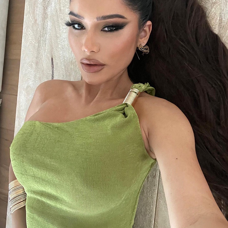 Đầm Hai Dây Không Tay Màu Trơn Thời Trang Dành Cho Nữ L0407