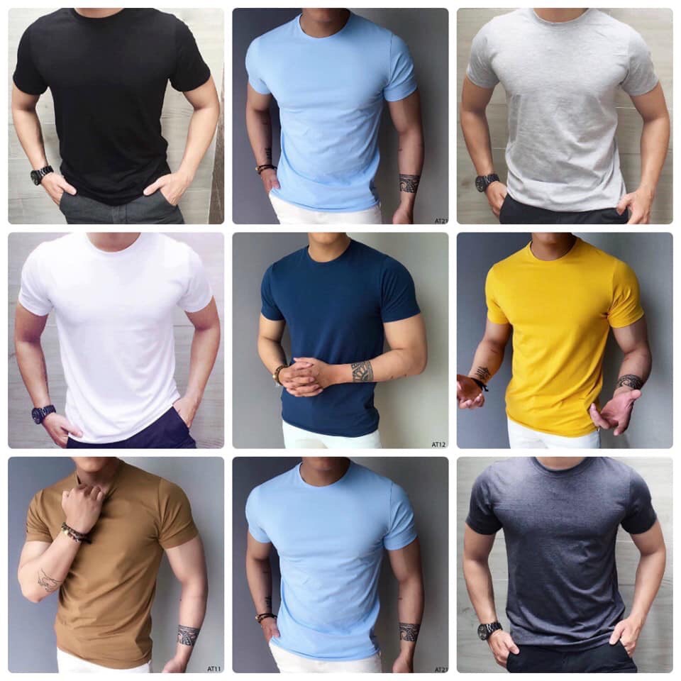 Áo phông,thun cộc tay, tay lỡ trơn cổ tròn chất vải cotton thoáng mát, mềm mỏng | BigBuy360 - bigbuy360.vn