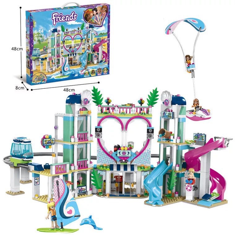 Đồ chơi xếp hình lego friends Đồ chơi bé gái Mô hình Công viên nước Heartlake City Resortc No. 3018 Với 1139 Chi Tiết