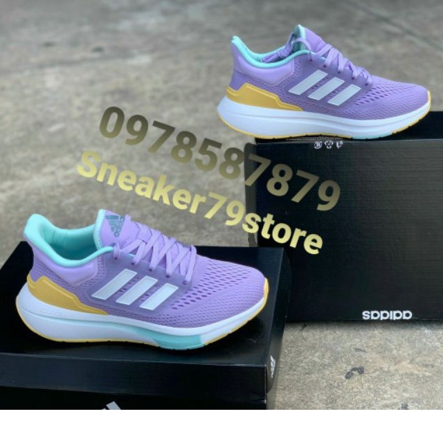 Giày adidas EQ21 Run Nữ  Tím Khói 21  Hình Ảnh Độc Quyền