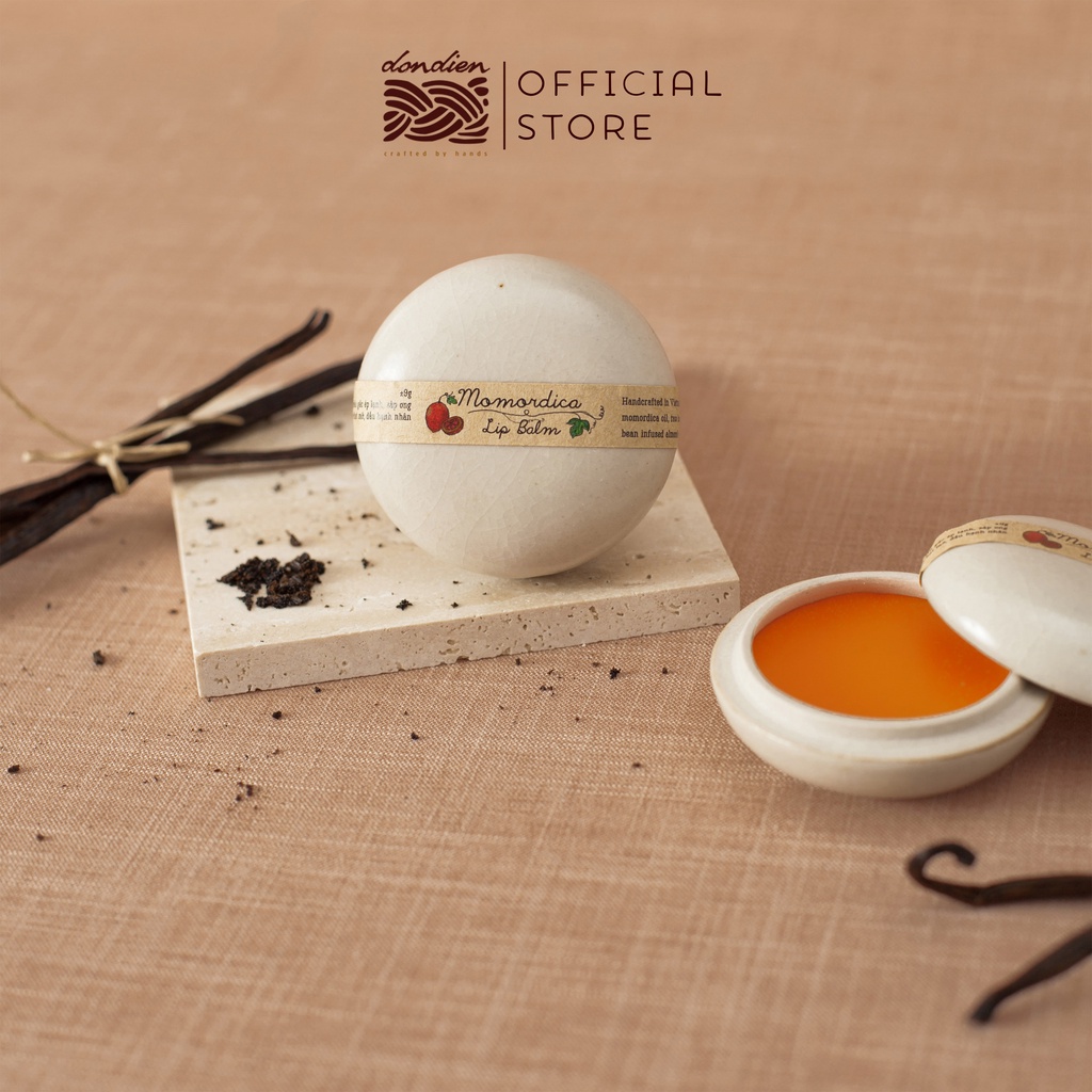 Son Dưỡng Môi Gấc, mặt nạ tẩy da chết Đồn Điền Handmade - Hũ Gốm - 10gr